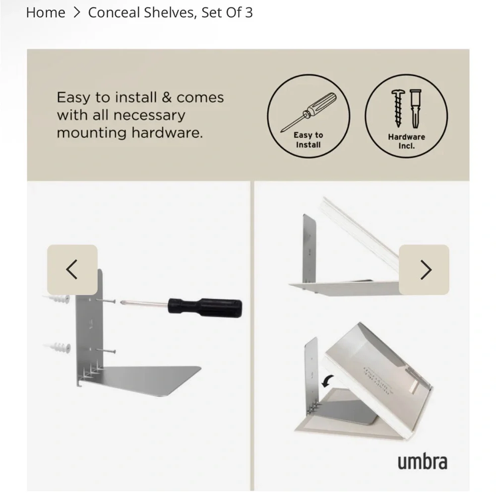 3 Umbra Invisible Floating Shelves